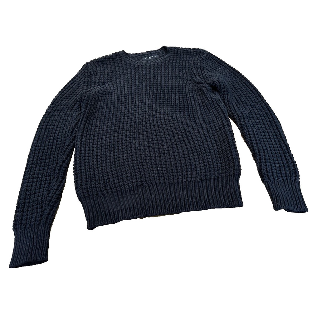 All Saints Cable Knitted Sweater Pullover Knit 100% Cotton Womens Size S
